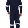 Men's Industrial Work Wear Coverall Boiler Suit, Navy Blue, 100% Cotton, with Reflective Tape