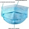 57 Disposable Surgical 3PLY Face Mask with Earloops Pack Of 50)