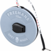FREEMANS FM15 Grey Magic Fibreglass Measuring Tape - 15m/50ft With Unbreakable ABS Case | Durable Winding Mechanism Handle and Steel End Hook | Grey Color |