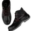 58 Karam FS21 Black Leather Safety Shoes for Men | Double Density with Fiber Toe | Antistatic, Antislip, Oil & Heat Resistant |
