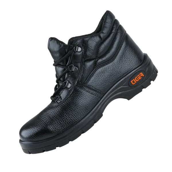 Tiger Leopard S1 EN Certified High Ankle Safety Shoes | Steel Toe PU Sole I Anti-Slip Industrial Work Boot