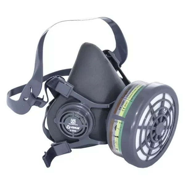 VENUS V-500 Half Face Mask + V-7500 ABEK1 P1S Multigas Reusable Filter Catriges Combo, 120530401