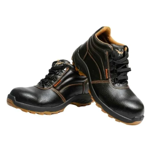 Hillson Workout Synthetic Leather High Ankle Metal Toe Black Work Safety Shoes