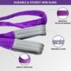 Polyester Webbing Sling (Pack of 1) | Purple Lifting Belt for Material Handling Warehouses Logistics & Crane Lifting (1 Ton 2 Mtr)