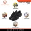 FUEL Wings Safety Shoes for Men with Industrial Steel Toe, Light Weight Construction Shoes, Anti Penetration, Non-Slip Lace Up Comfortable Footwear |