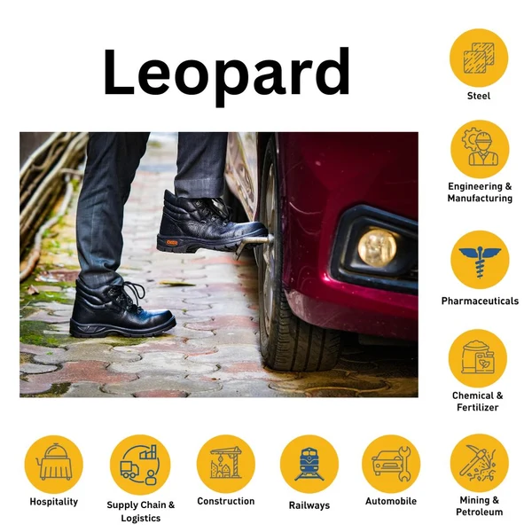 Tiger Leopard S1 EN Certified High Ankle Safety Shoes | Steel Toe PU Sole I Anti-Slip Industrial Work Boot