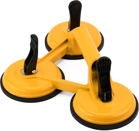 Triple CLAW Glass Suction Cups to Lift Large Glass - Triple Suction Cup Handle, Glass Suction Cups for Moving Glass, Marble, Ceramic Tiles, Household Appliances, Mirrors, etc.