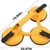 Triple CLAW Glass Suction Cups to Lift Large Glass - Triple Suction Cup Handle, Glass Suction Cups for Moving Glass, Marble, Ceramic Tiles, Household Appliances, Mirrors, etc.