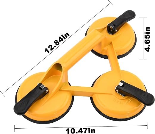 Triple CLAW Glass Suction Cups to Lift Large Glass - Triple Suction Cup Handle, Glass Suction Cups for Moving Glass, Marble, Ceramic Tiles, Household Appliances, Mirrors, etc.