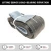 Polyester Webbing Sling (Pack of 1) | Grey Lifting Belt for Material Handling Warehouses Logistics & Crane Lifting (4 Ton 8 Mtr)