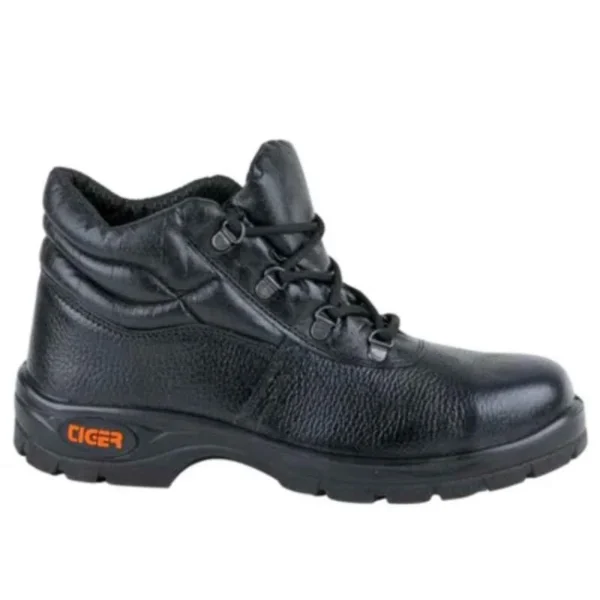 Tiger Leopard S1 BG High Ankle Steel Toe Black Work Safety Shoes |