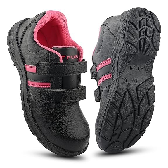 Fuel Riga Leather Industrial Safety Shoes for Women, PVC Single Density Sole, 100J Steel Toe Work Boots, Anti-Slip & Durable Heavy Engineering Footwear for Warehouse & Site Work |