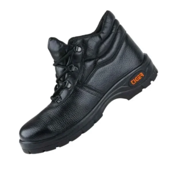 Tiger Leopard S1 BG High Ankle Steel Toe Black Work Safety Shoes |