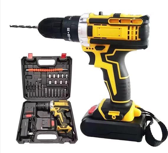 20V Cordless Drill Machine with Impact Lightweight Drill Machines Built-in LED Battery Drill Machine Magnetic Drill (10 mm Chuck Size)