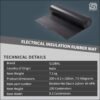 78 Electrical Insulation Rubber Mat 33KV – Anti Skid Shock Proof ISI Certified Safety Mat, 3mm Thickness, Black, 1 x 1 Meter