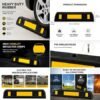 Hi-Ranger 500 mm, Pack of 4 Rubberised Car Wheel Parking Stopper for Garage Floor with Reflective Yellow Tape Curb