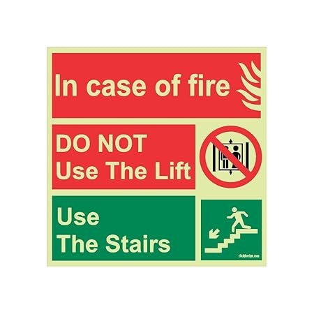 SIGN50-M-1-2x Incase of Fire Do Not Use Lift Sign Board