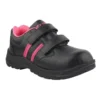 Fuel Riga Genuine Synthetic Leather Steel Toe Black & Pink Safety Shoes with PVC Single Density Sole |