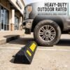 Hi-Ranger 500 mm, Pack of 4 Rubberised Car Wheel Parking Stopper for Garage Floor with Reflective Yellow Tape Curb