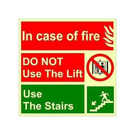SIGN50-M-1-2x Incase of Fire Do Not Use Lift Sign Board