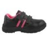 Fuel Riga Genuine Synthetic Leather Steel Toe Black & Pink Safety Shoes with PVC Single Density Sole |
