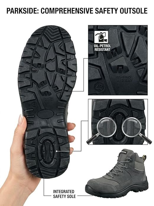 Parkside Men's S1 Safety Shoes with Steel Toe Cap, Grey |