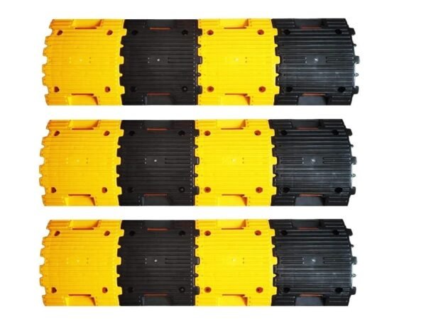 Speed Breaker 50 MM Height Easy To Install with Our Manual Speed Breaker Ideal choice for Road Safety- 12 Pieces (6 pcs Black and 6 pcs Yellow) Pack Of 3 Meter