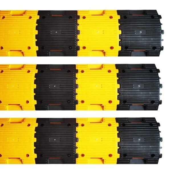 Speed Breaker 50 MM Height Easy To Install with Our Manual Speed Breaker Ideal choice for Road Safety- 12 Pieces (6 pcs Black and 6 pcs Yellow) Pack Of 3 Meter
