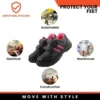Fuel Riga Genuine Synthetic Leather Steel Toe Black & Pink Safety Shoes with PVC Single Density Sole |