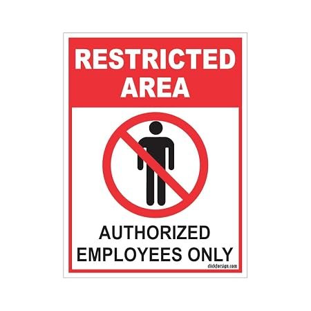 RES-AREA-SB-59(8X6) Restricted Area Authorized Employee Only Sign Board, 200 x 150 mm