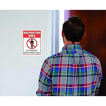 RES-AREA-SB-59(8X6) Restricted Area Authorized Employee Only Sign Board, 200 x 150 mm