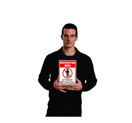 90 RES-AREA-SB-59(8X6) Restricted Area Authorized Employee Only Sign Board, 200 x 150 mm