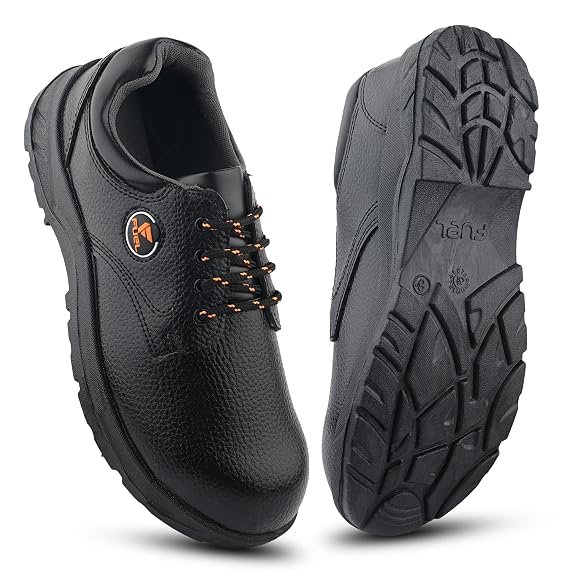 FUEL Arsenal-LC Synthetic Leather Safety Shoes for Men Industrial PVC Single Density Sole, Steel Toe, Energy Absorption Shoe |