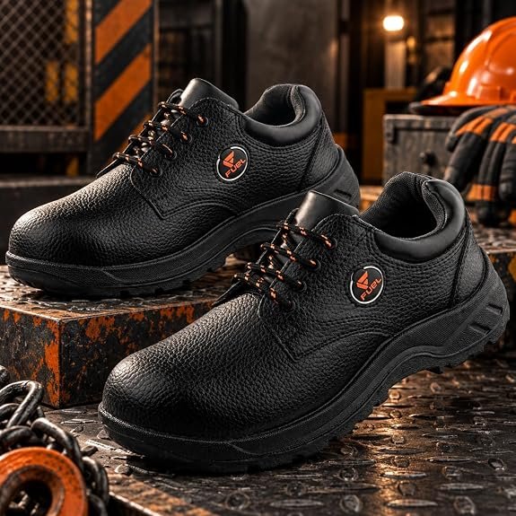 FUEL Arsenal-LC Synthetic Leather Safety Shoes for Men Industrial PVC Single Density Sole, Steel Toe, Energy Absorption Shoe |