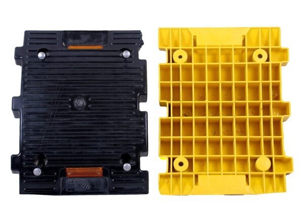 92 Speed Breaker 50 MM Height Easy To Install with Our Manual Speed Breaker Ideal choice for Road Safety- 12 Pieces (6 pcs Black and 6 pcs Yellow) Pack Of 3 Meter