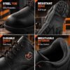 FUEL Arsenal-LC Synthetic Leather Safety Shoes for Men Industrial PVC Single Density Sole, Steel Toe, Energy Absorption Shoe |