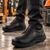 FUEL Arsenal-LC Synthetic Leather Safety Shoes for Men Industrial PVC Single Density Sole, Steel Toe, Energy Absorption Shoe |