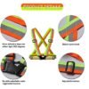 Reflective Vest Cross Belt Orange And Green Pack of 1 Adjustable Straps Ideal for Safety Construction Industrial work Cycling Running Travelling and Outdoor Activities