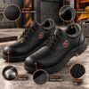 FUEL Arsenal-LC Synthetic Leather Safety Shoes for Men Industrial PVC Single Density Sole, Steel Toe, Energy Absorption Shoe |