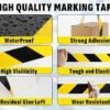 99 2 inch X 15 meter Pack of 1 Floor Marking Self Adhesive Safety Caution Tape High-Visibility Tape Bright Color PVC Vinyl Tape in Yellow Black Zebra Design