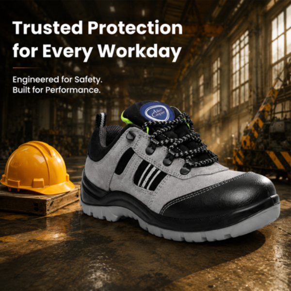 Allen Cooper AC-1156 Men's Steel Toe Leather Safety Shoes Heavy Duty Anti Slip, Oil Resistant Industrial Work Safety Shoe |