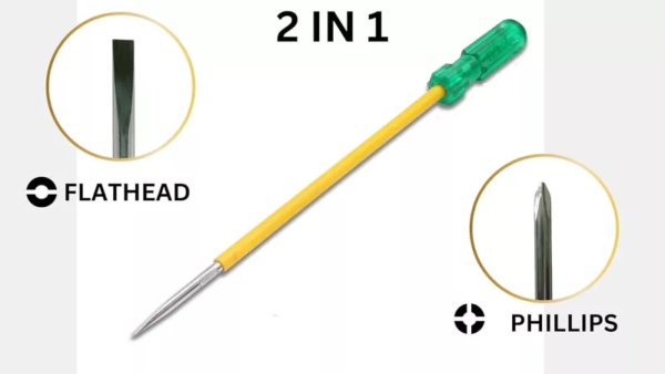 168 8-Inch 2-in-1 Screwdriver | Reversible Phillips & Slotted Tip |