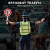 Robustt Dual-Sided STOP/GO handheld Sign - High Visibility LED, Battery Operated, Portable, and Lightweight Stop Sign for Traffic Management |