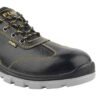Fuel Mortar Grain Leather Steel Toe Black Safety Shoes with PU & PVC Double Density Sole |