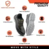 Fuel Mortar Grain Leather Steel Toe Black Safety Shoes with PU & PVC Double Density Sole |