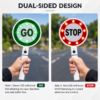 Robustt Dual-Sided STOP/GO handheld Sign - High Visibility LED, Battery Operated, Portable, and Lightweight Stop Sign for Traffic Management |