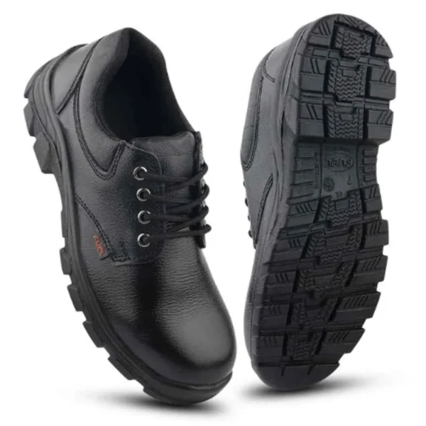 Fuel Spear SD Grain Leather Steel Toe Black Safety Shoes with PU Single Density Sole |