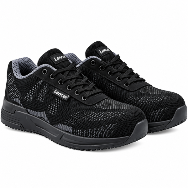 Lancer Steel Toe Safety Shoes PU Sole Black, TP-1202 |