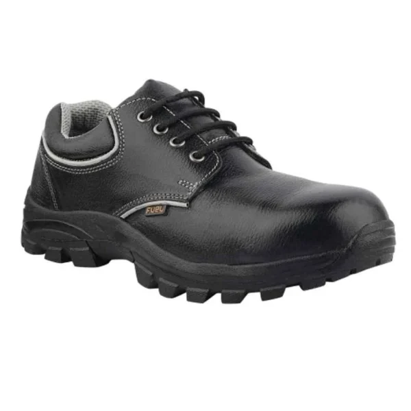Fuel Leon R Grain Leather Steel Toe Black Safety Shoes with Rubber Sole |