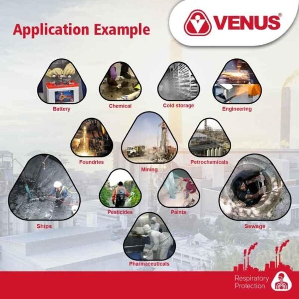 HALF FACE MASK VENUS V-500 + SINGLE FILTER V-7500 ISI |